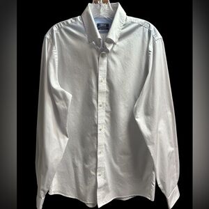 Izod White Slim Fit Dress Shirt for Men 15.5, 34-35,